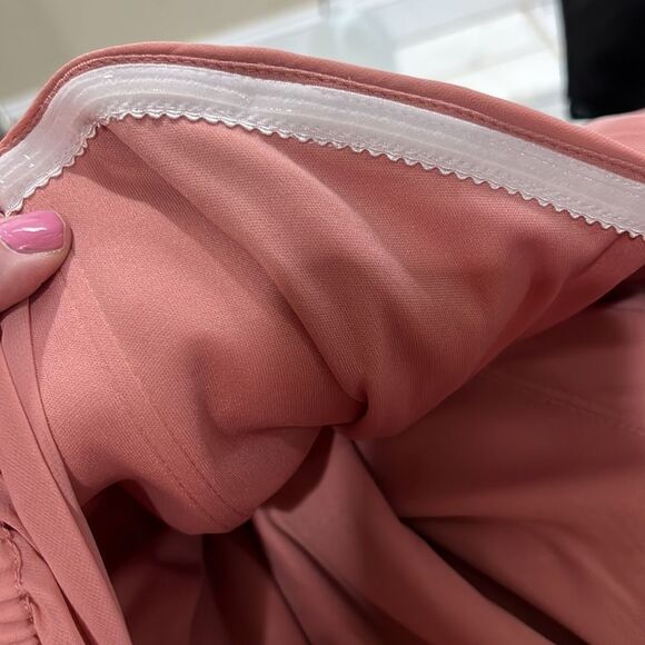 Dessy Collection Convertible Neck Long Sleeve Chiffon Gown Dessert Rose … - Picture 10 of 11